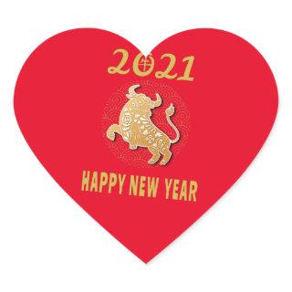 Happy Chinese New Year 2021 Heart Sticker