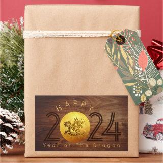 Happy Chinese Wood Dragon New Year 2024 RecS Rectangular Sticker