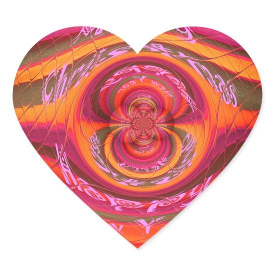 Happy Colors Merry Christmas Happy New Year  Desig Heart Sticker
