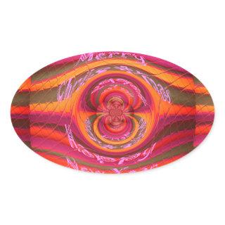 Happy Colors Merry Christmas Happy New Year  Desig Oval Sticker