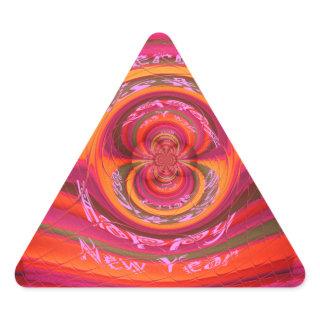Happy Colors Merry Christmas Happy New Year  Desig Triangle Sticker
