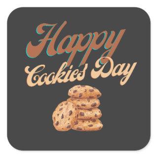 Happy Cookies Day, National Cookie Day Square Sticker