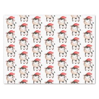 Happy Cow in a Cute Red Hat Tissue Paper