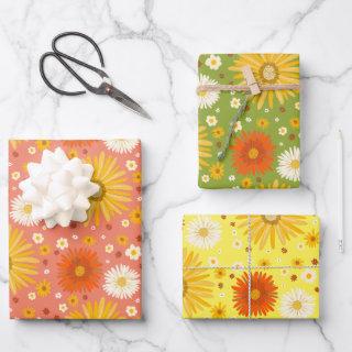 Happy Daisies Retro 70s Colorful Pattern  Sheets