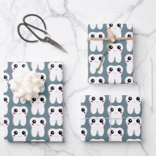 Happy Dental Tooth Smiling Cute Pattern  Sheets