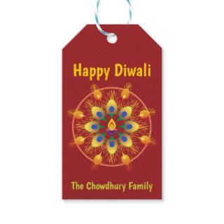 Happy Diwali, custom texts, maroon / maroon Gift T Gift Tags