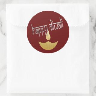 Happy Diwali Festival Of Light Classic Round Sticker