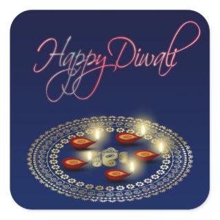 Happy Diwali Ganesha Rangoli - Sticker