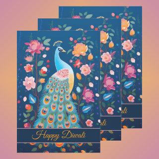 Happy Diwali Peacock & Flowers  Sheets