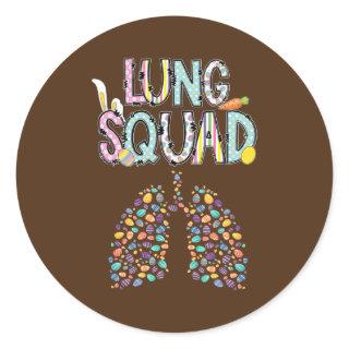 Happy Easter Bunny Lung Squad RT Respiratory Classic Round Sticker