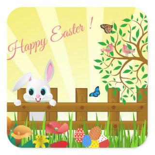 Happy Easter Celebration Square Sticker