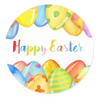 happy Easter colorful stickers