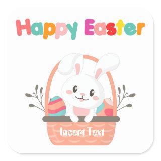 Happy Easter - Customizable Square Sticker