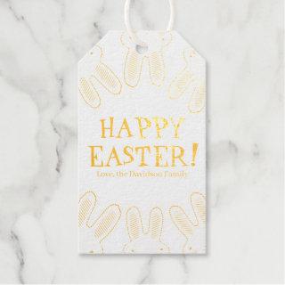 Happy Easter cute bunny personalized funny chic Foil Gift Tags