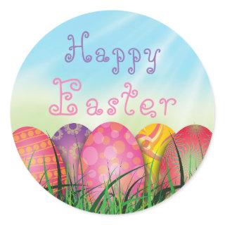Happy Easter Eggs Grass Spring Sticker