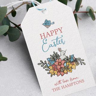 Happy Easter Floral Springtime Gift Tags