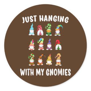 Happy Easter Just Hanging With My Gnomes  Classic Round Sticker