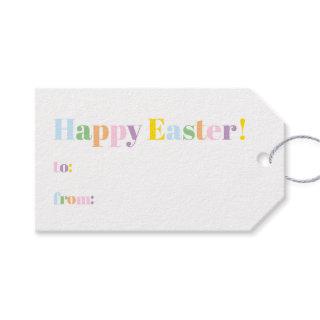 Happy Easter pastel colors modern typography Gift Tags