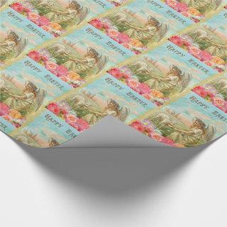 Happy Easter Vintage Angel and Lamb Gift Wrap