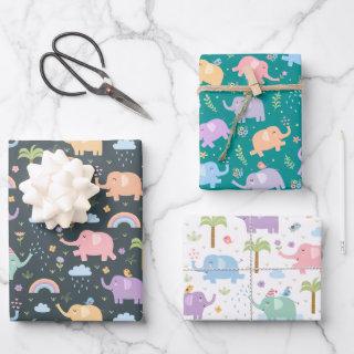 Happy Elephants Medley Mix and Match   Sheets