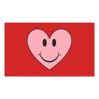 Happy Face Heart Rectangular Sticker