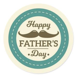 Happy Father's Day  Classic Round Sticker