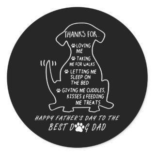 Happy Father's Day Dog Dad  Classic Round Sticker