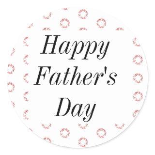 Happy Fathers Day Flower Crest Floral Patterns  Classic Round Sticker