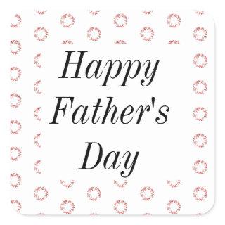 Happy Fathers Day Flower Crest Floral Patterns  Square Sticker