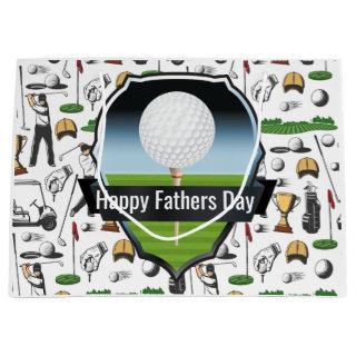 Happy Fathers Day Golfer Large Gift Bag