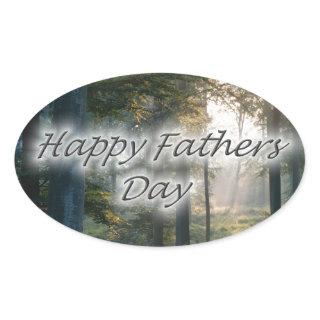 Happy Fathers Day Oval Sticker