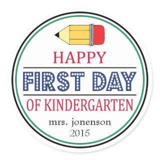 Happy First Day Of Kindergarten Pencil Sticker
