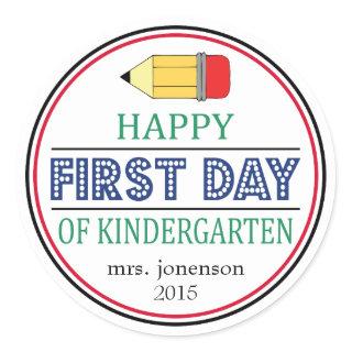 Happy First Day Of Kindergarten Pencil Sticker
