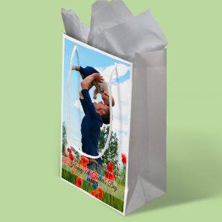 Happy First Father’s Day Custom Photo and Name Small Gift Bag