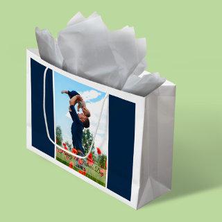 Happy First Father’s Day Custom Photo Gift Bag