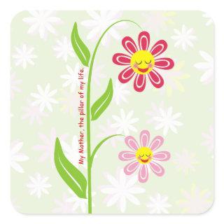 Happy flowers Mother's Day custom sticker