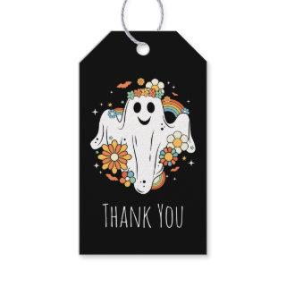 Happy Ghost Retro Hippie Vibe Thank You Gift Tags