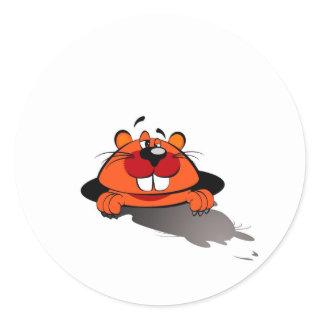 Happy Groundhog Day Classic Round Sticker