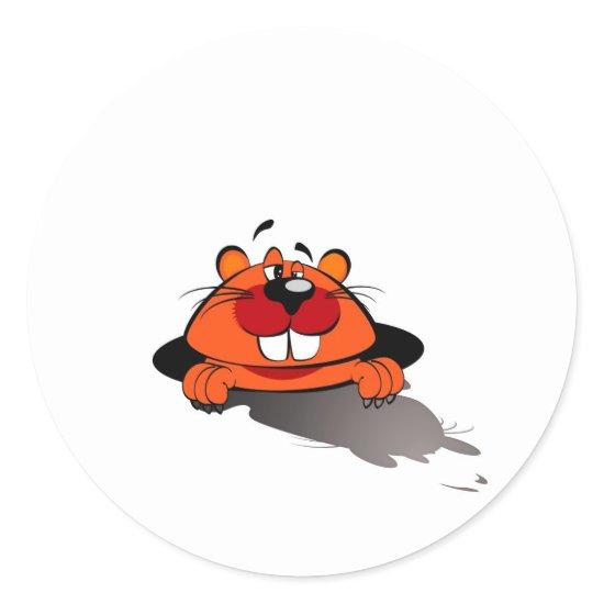 Happy Groundhog Day Classic Round Sticker