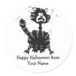Happy Halloween Black Cat Funny Custom Stickers