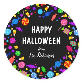 Happy Halloween candy corn trick or treat sticker