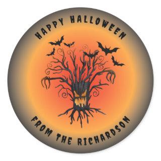 Happy Halloween From Your Custom Name Classic Round Sticker