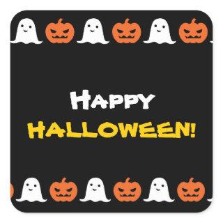 Happy Halloween Pumpkin and Ghost sticker