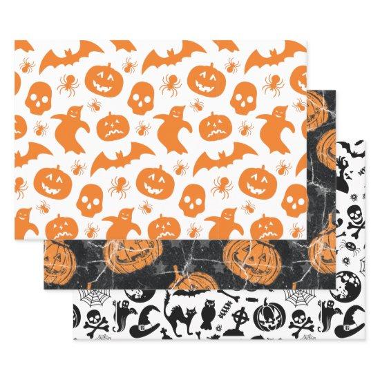 Happy Halloween Pumpkin Ghost Pattern  Sheets