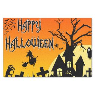 Happy Halloween Spooky Haunted House, Cemetery  Tissue Paper