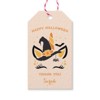 Happy Halloween Unicorn Witch  Gift Tags