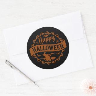 Happy Halloween Witch  Classic Round Sticker