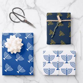 Happy Hannukah blue candle holder pattern  Sheets