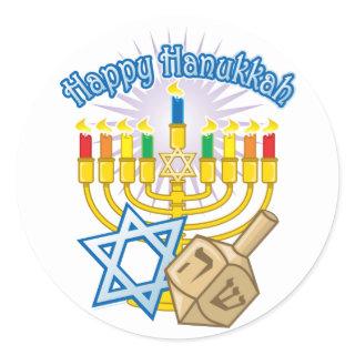 Happy Hanukkah Classic Round Sticker