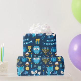 Happy Hanukkah Menorah Sufganiyot Cute Owl Gift